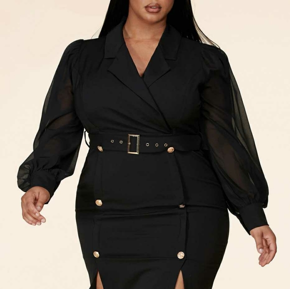 NEW PLUS SIZE BLACK BLAZER DRESSES - Picture 10 of 17